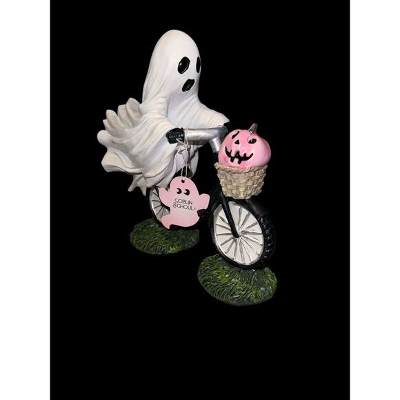 Halloween Ghost Riding‎ Bicycle Decor Pink Pumpkin New - Picture 1 of 5